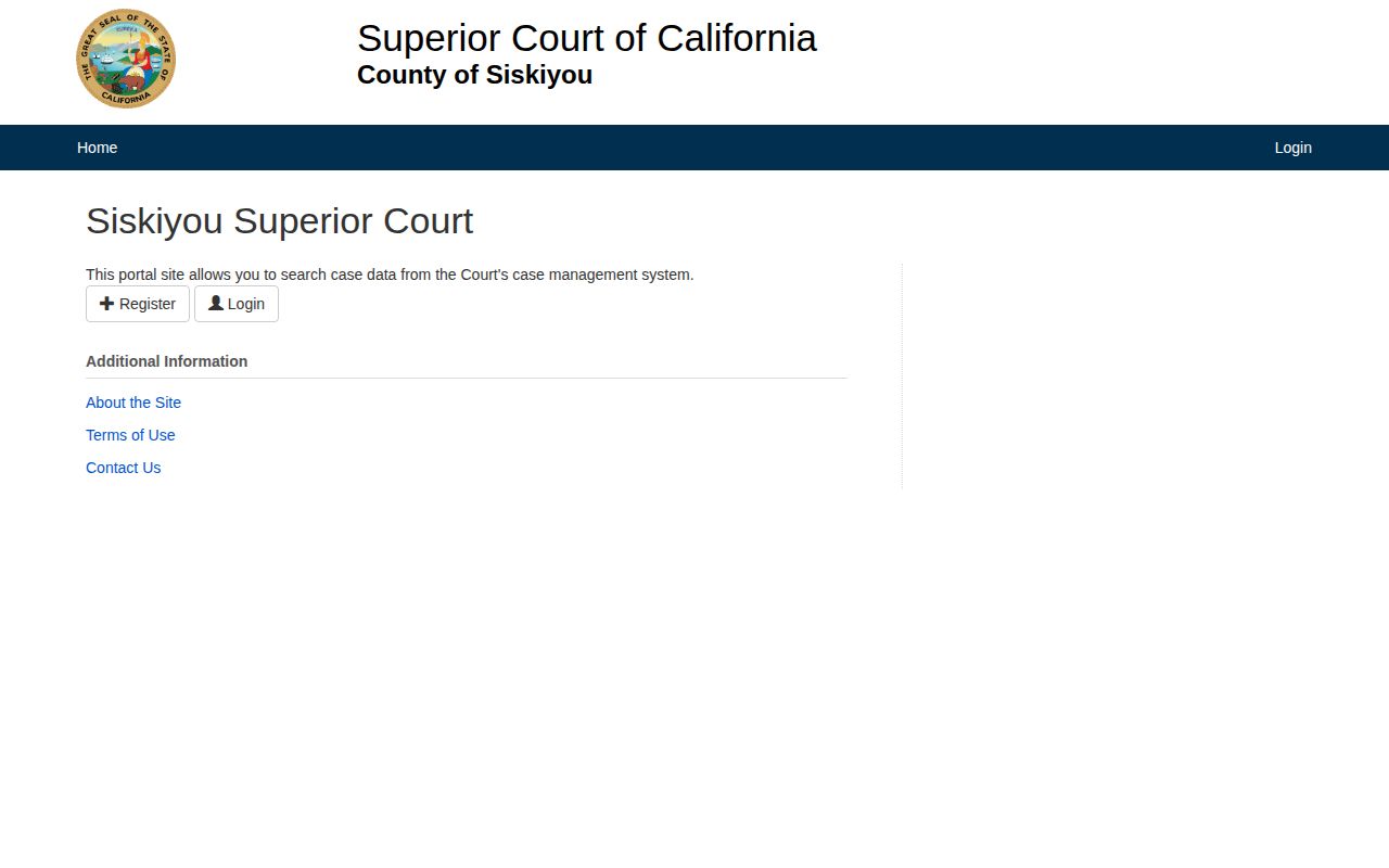 Siskiyou County Superior Court arrest case record search